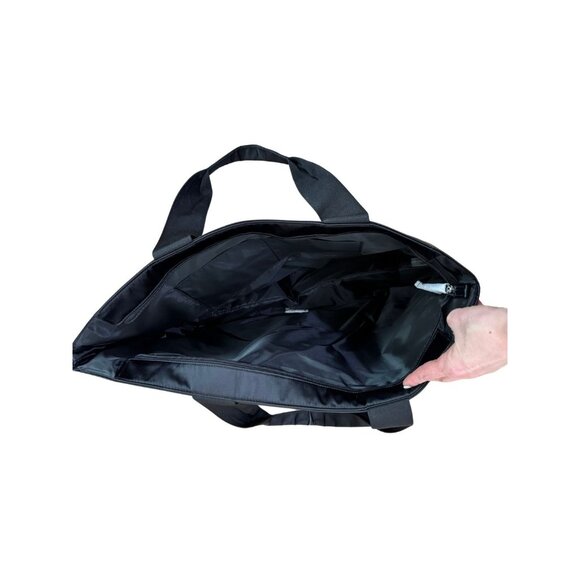 NWT Victoria's Secret Black Satin Bling Tote Bag | Silver Sparkle Logo - Picture 7 of 8